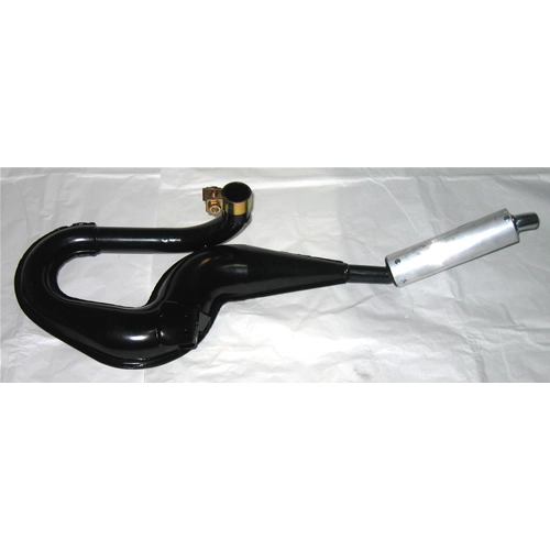 Pot d'échappement SIMONINI Snake peint en NOIR avec silencieux en ALUMINIUM pour VESPA PX PE RALLY 200