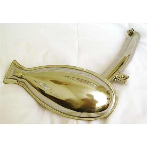 Chrome fish muffler for VESPA 125 low headlight year 1950 from frame V13T TO V15T gear rod ro 014412