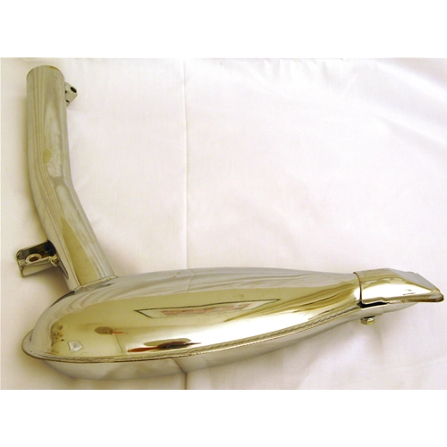 Chrome fish muffler for VESPA 125 low headlight year 1950 from frame V13T TO V15T gear rod ro 014412