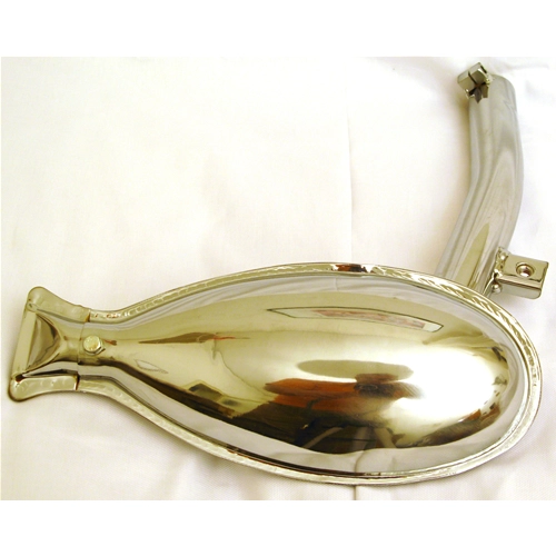 Chrome fish muffler for VESPA 125 low headlight year 1950 from frame V13T TO V15T gear rod ro 014412