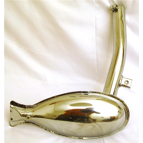 Chrome fish muffler for VESPA 125 low headlight year 1950 from frame V13T TO V15T gear rod ro 014412