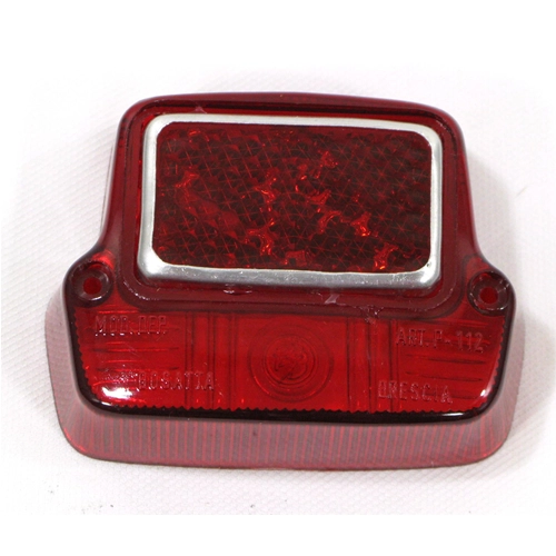 Réflecteur arrière rouge avec anneau en aluminium pour Vespa 50 1ère série