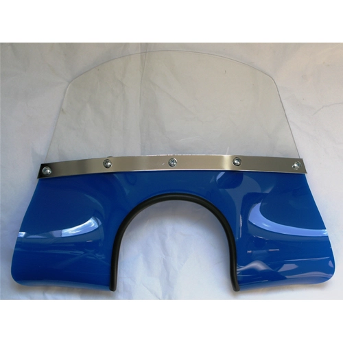 Blaue Windschutzscheibe für VESPA 50 90 125 NLR ET3 PRIMAVERA SS komplett mit Halterungen