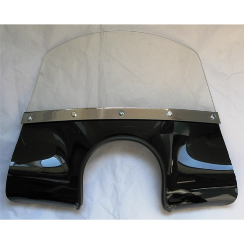 Black windshield screen for VESPA 50 90 125 NLR ET3 PRIMAVERA SS complete with brackets