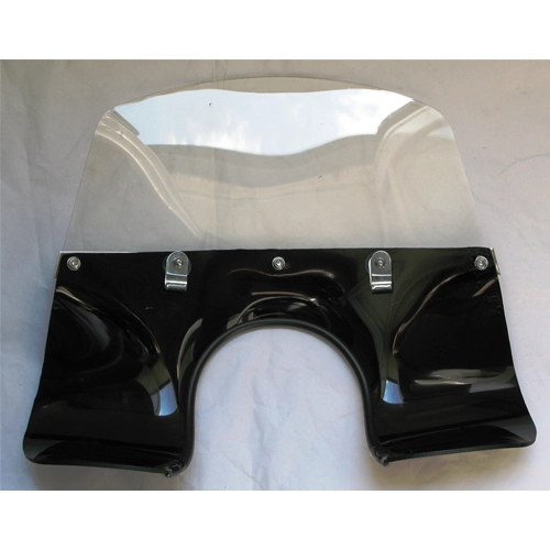 Black windshield screen for VESPA 50 90 125 NLR ET3 PRIMAVERA SS complete with brackets