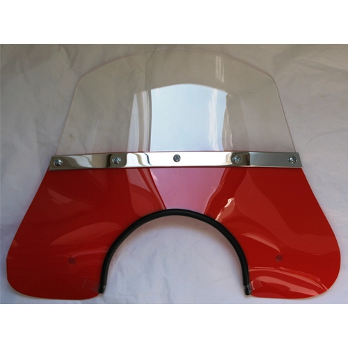 Parabrisas rojo para VESPA 125 150 180 200 PX PE SPRINT VELOCE RALLY TS completo con soportes.
