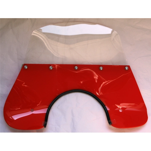 Parabrisas rojo para VESPA 125 150 180 200 PX PE SPRINT VELOCE RALLY TS completo con soportes.