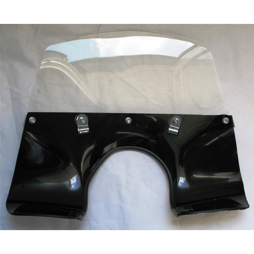 Black/white screen-printed windshield for VESPA 50 90 125 NLR ET3 PRIMAVERA SS complete with brackets
