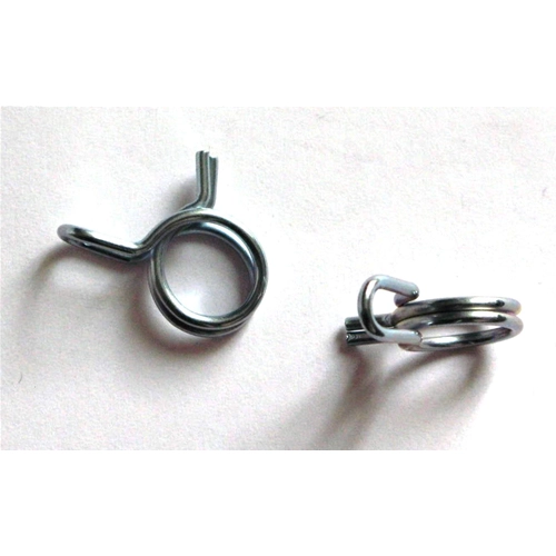 Pair of zinc-plated fuel mixture hose clamps, diameter 7 mm, for VESPA