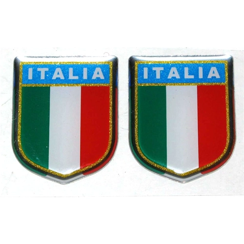 "ITALY" tricolour 3 small sticker shield for VESPA LAMBRETTA MOTOM GILERA MOTOGUZZI dimensions cm. 2.5X3