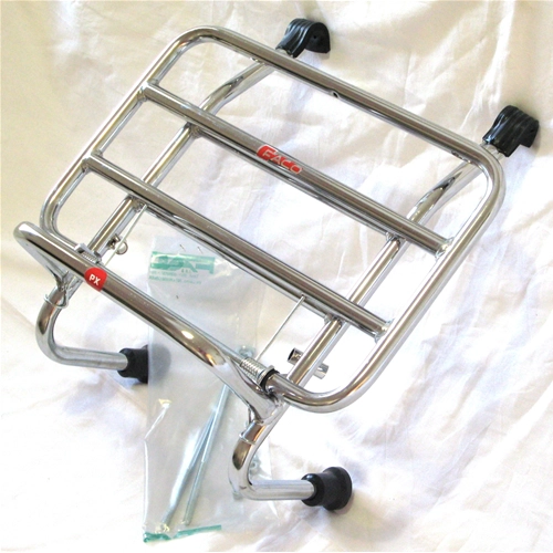 Verchromter Frontgepäckträger für VESPA 50 90 125 150 160 180 200 NLR SPECIAL PRIMAVERA SS ET3 PX PE ARCOBALENO PK XL RUSH N FL2 HP ro 610271M