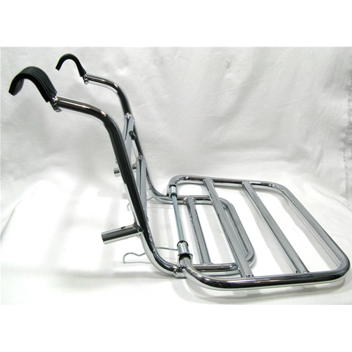 Verchromter Frontgepäckträger für VESPA 50 125 150 160 180 200 NLR SPECIAL ELESTART ET3 PRIMAVERA VNA VNB VBB VBA GL SPRINT SUPER GT GTR GS SS SUPER SPORT RALLY Universal mit Spurstangen