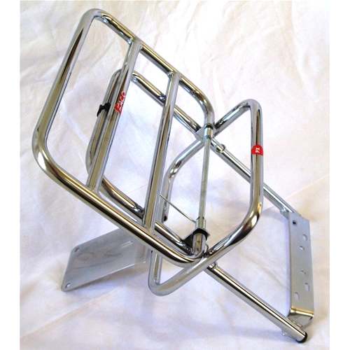 Verchromter Gepäckträger für VESPA 125, 150, 200, PX, PE, ARCOBALENO und Non, mit und ohne Scheibenbremse, ro 610270M