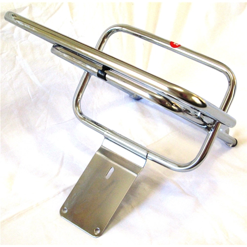 Verchromter Gepäckträger für VESPA 125, 150, 200, PX, PE, ARCOBALENO und Non, mit und ohne Scheibenbremse, ro 610270M