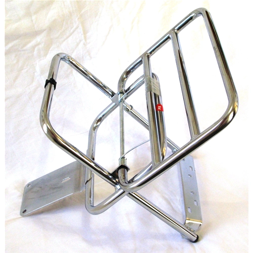 Verchromter Gepäckträger für VESPA 125, 150, 200, PX, PE, ARCOBALENO und Non, mit und ohne Scheibenbremse, ro 610270M