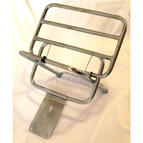 Verchromter Gepäckträger für VESPA 125, 150, 200, PX, PE, ARCOBALENO und Non, mit und ohne Scheibenbremse, ro 610270M