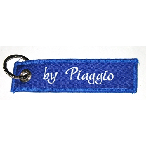 Blue fabric key ring with embroidered band for PIAGGIO VESPA ro 610101M anti-scratch length 13 cm x 2.5 cm