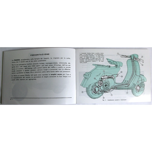 Use and maintenance manual for VESPA GL 150 GL VLA1T from 1962 to 1965 ro 6100184M