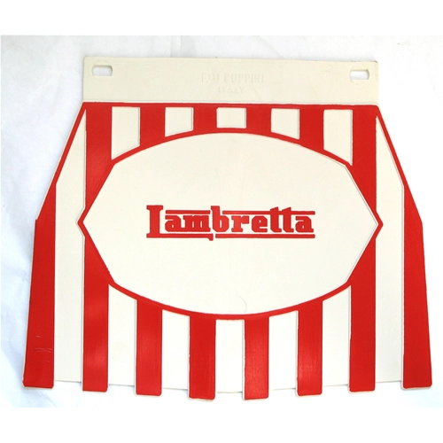 Schmutzfänger „LAMBRETTA" weiß/rot für alle LAMBRETTAs
