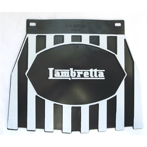 Mudflaps "LAMBRETTA" black/white for all LAMBRETTAs
