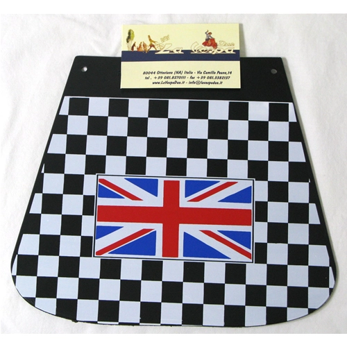 Garde-boue « VESPA » à damier noir et blanc, motif drapeau anglais, pour toutes les VESPA APE et LAMBRETTA