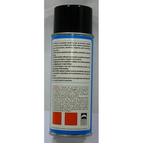 Spray removedor de cromado para la limpieza de piezas cromadas de motocicletas Vespa Lambretta.