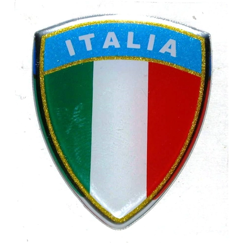 Autocollant tricolore 3D « ITALIE » pour VESPA, LAMBRETTA, MOTOM, GILERA, MOTOGUZZI, dimensions : 35 x 40 mm