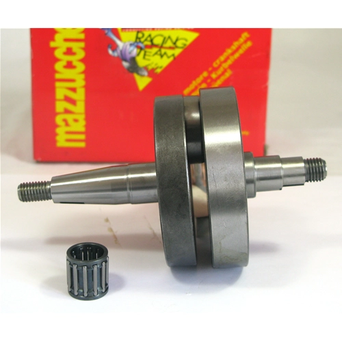 Cigüeñal MAZZUCCHELLI AMT 160VT para VESPA 125 PRIMAVERA ET3, volantes redondos, carrera de 51 mm, biela cónica de 19 mm, distancia entre centros de 97 mm, hombro completo.