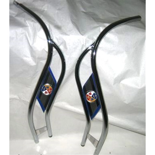 Bordo Scudo Cromato Doppio per VESPA 50 L R SPECIAL ELESTART 125 PRIMAVERA ET3 con Borchie Blu