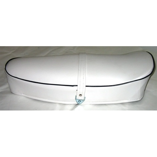 Asiento blanco con borde negro para VESPA 50 125 NLR PRIMAVERA sin cerradura