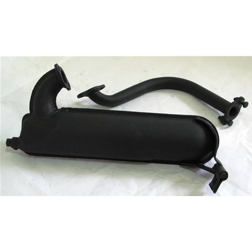 Schwarz lackierter Torpedo-Auspuff für VESPA 125 ET3