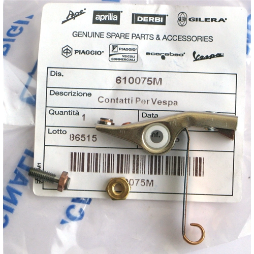 Contacteurs d'allumage d'origine PIAGGIO pour VESPA 98 125 (V1T à V15T, V30T à V33T) et APE 125 (jusqu'en 1952) ro 610075M