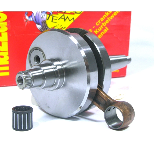 Cigüeñal MAZZUCCHELLI AMT 080 para LAMBRETTA DL 125 150 200. Carrera 58 mm. Distancia entre bielas 107 mm.