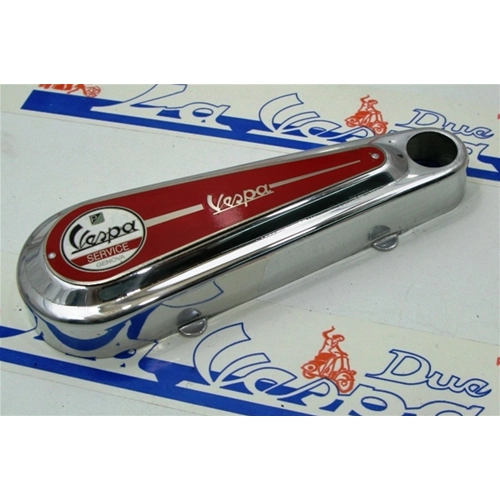 Tapa de buje con resorte cromado Vintage VESPA SERVICE rojo para VESPA 125 150 160 180 200 VNA VNB VBA VBB VB1VL VM VN GL SPRINT GS 150 GT GTR SUPER TS RALLY
