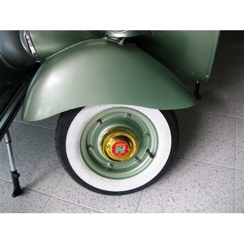 Tapa de copa dorada vintage ULMA FRANCE LEPROTTO de 8" para llanta de VESPA