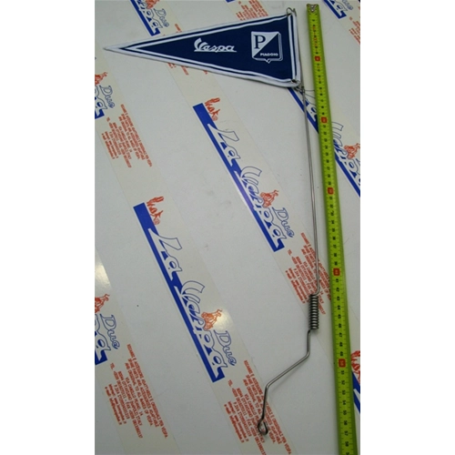 Adjustable pole + blue flag for front mudguard or side panels for VESPA
