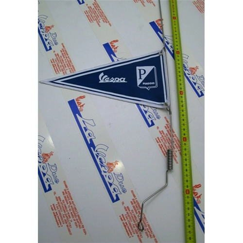 Adjustable pole + blue flag for front mudguard or side panels for VESPA