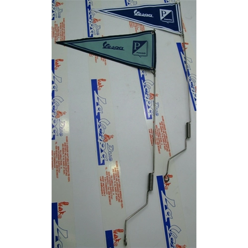 Adjustable pole + blue flag for front mudguard or side panels for VESPA