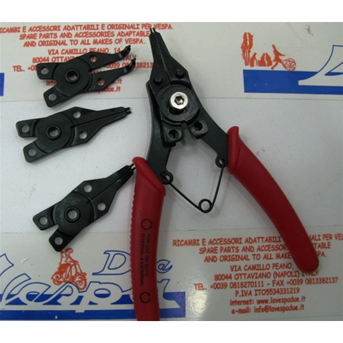 Pinza componibile per anello seeger interni esterni 4 beccucci per VESPA LAMBRETTA MOTO GUZZI SCOOTER anelli