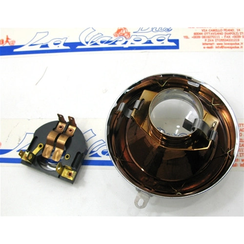 COMPLETE SIEM HEADLIGHT UNIT D.95 VESPA 98 125 V1T>V30T FROM 1948 TO 1951 - APE 125 A1T - A15T SHORT STRIPES