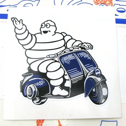 Adhesivo "MINIO MICHELIN ON BLUE VESPA" para VESPA APE LAMBRETTA etc. .................