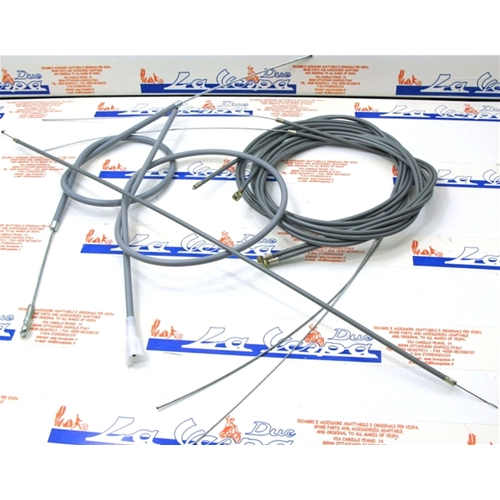 8-piece grey transmission cable set for VESPA 125 150 200 PX 2nd series PE ARCOBALENO MILLENNIUM