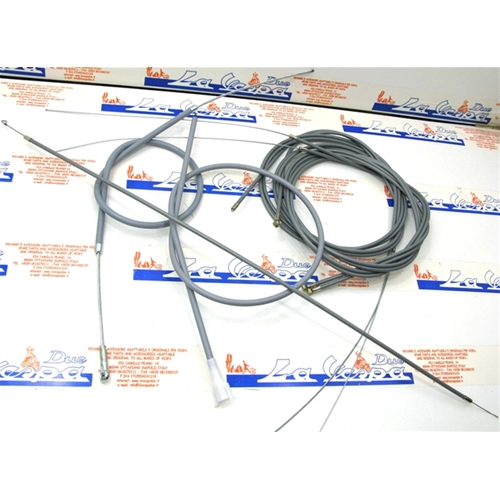 8-piece grey transmission cable set for VESPA 125 150 200 PX 2nd series PE ARCOBALENO MILLENNIUM