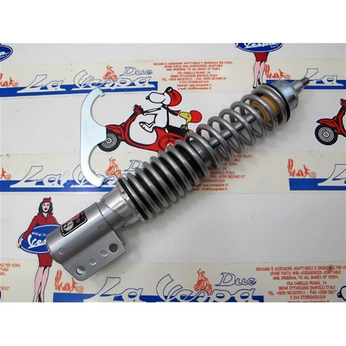 CARBONE front shock absorber for VESPA 125 150 200 PX PE ARCOBALENO T5 sporty adjustable 3 positions all grey