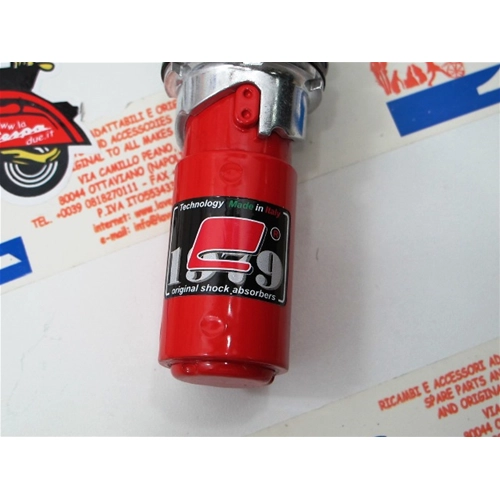 Amortisseur avant CARBONE pour VESPA 125 150 200 PX PE ARCOBALENO T5 sport réglable, corps rouge et ressort noir