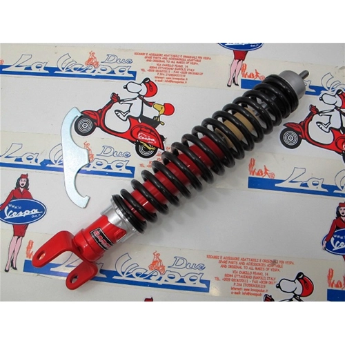 Amortiguador trasero CARBONE rojo con muelle negro para VESPA 50 90 125 150 160 180 200 NLR SPECIAL SS 125 PRIMAVERA ET3 SPRINT RALLY GS GL TS PX PE ARCOBALENO