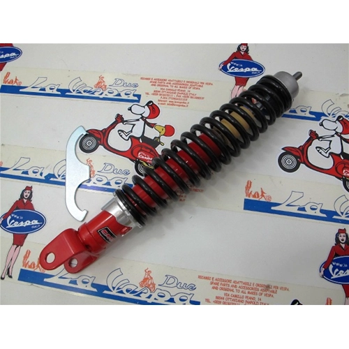 Amortiguador trasero CARBONE rojo con muelle negro para VESPA 50 90 125 150 160 180 200 NLR SPECIAL SS 125 PRIMAVERA ET3 SPRINT RALLY GS GL TS PX PE ARCOBALENO