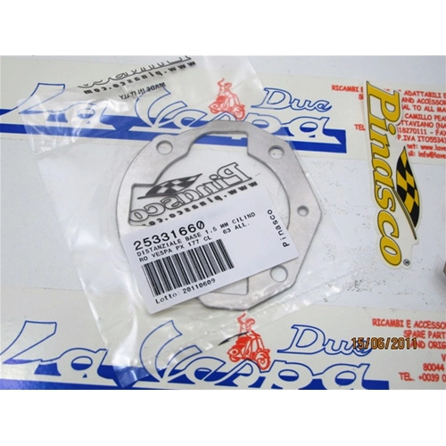 PINASCO 25331660 Aluminium-Distanzstück aus Aluminium, 1,5 mm, für 3-Port-177-Langhub-Thermogruppen für VESPA PX PE ARCOBALENO GT GTR GL SPRINT VELOCE