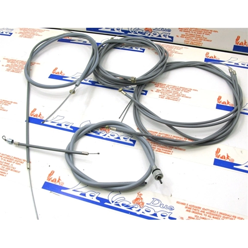 8-piece gray transmission cable set for VESPA 125 ET3 PRIMAVERA