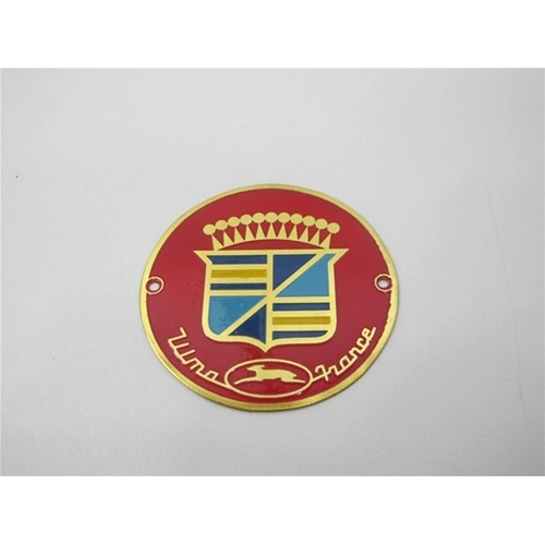 Vintage-Aluminium-Logo-Emblem „ULMA FRANCE" zur Anbringung an VESPA und Zubehör